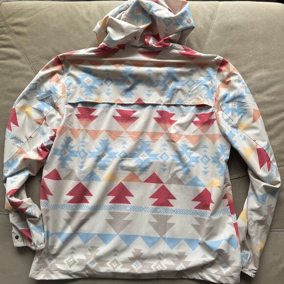 RARE Faherty Recycled Lined Windbreaker - Doug Good Feather Native Design XL - Picture 6 of 6